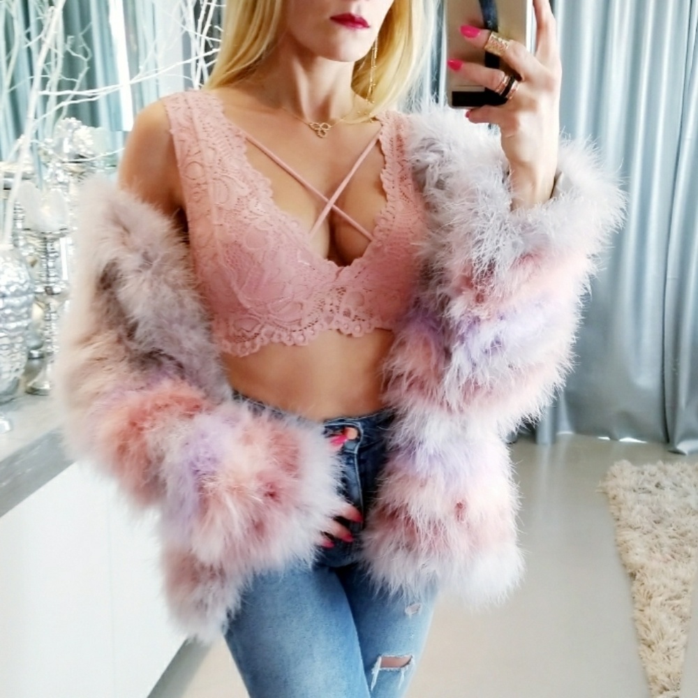 BLUSH Lace Criss Cross front  Bralette - Picture 3 of 4